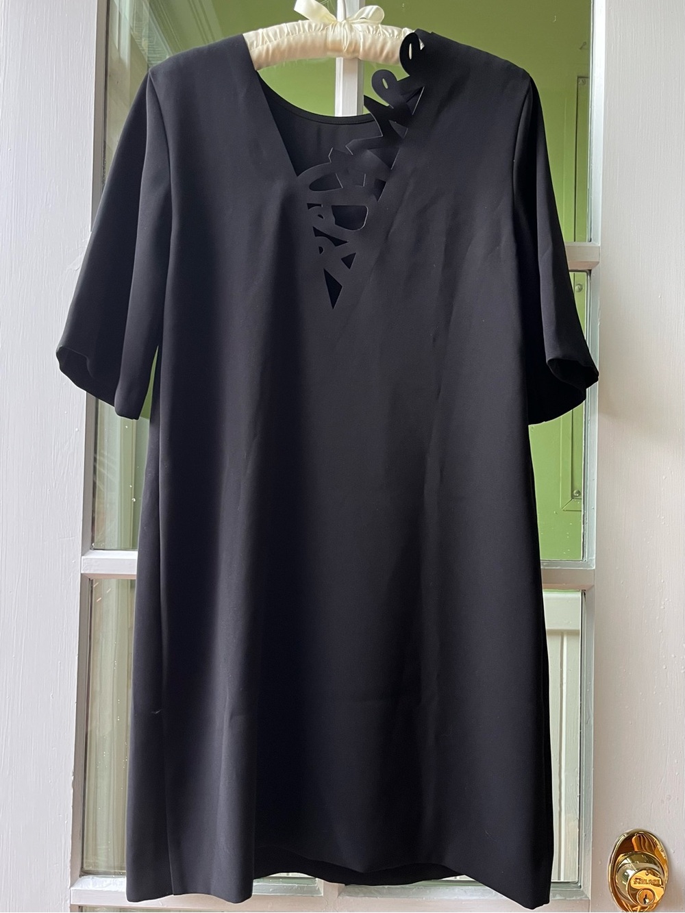 Cop.Copine Black Laser Cut RESPIRE A-Line Shift Dress with Really Cool Back 😘 - Picture 3 of 11